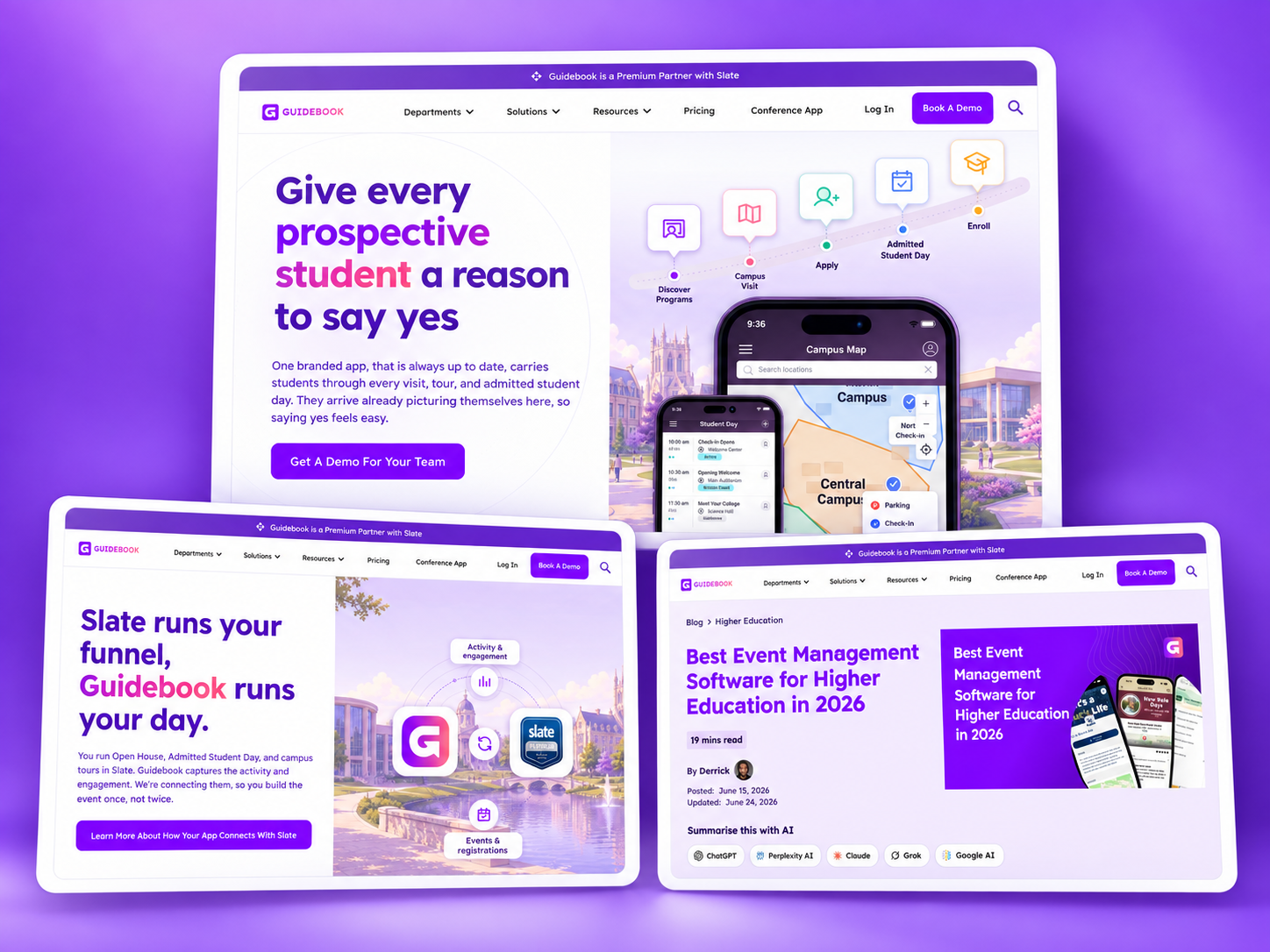 Leading Guidebook’s website through two major redesigns: project preview