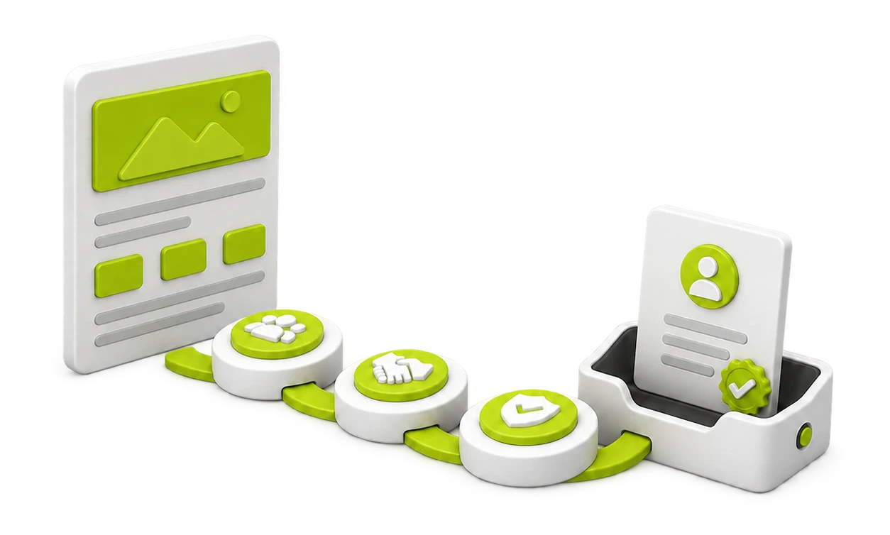 A B2B website guiding prospects through a qualification path into the sales pipeline