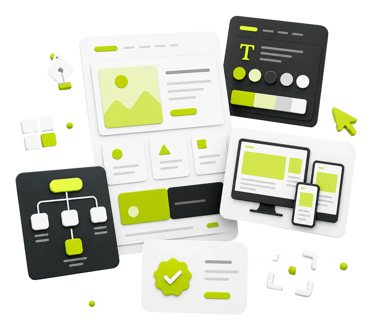 A bespoke website system with custom design, architecture and responsive previews