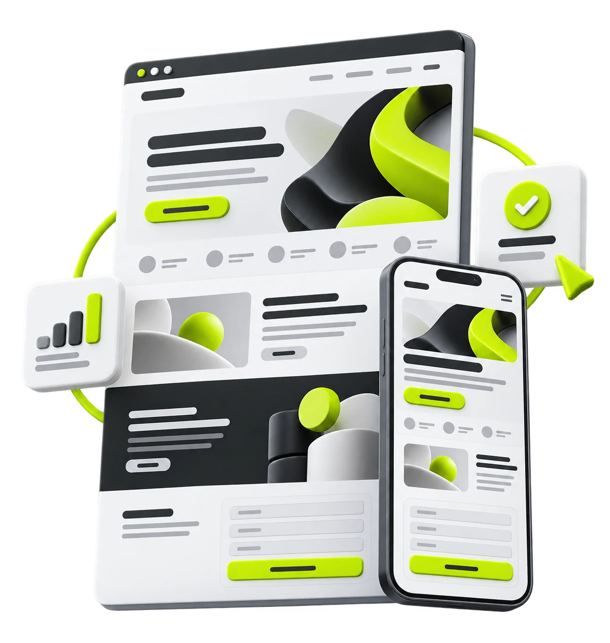 Responsive landing page with a clear offer, proof and enquiry form shown on desktop and mobile