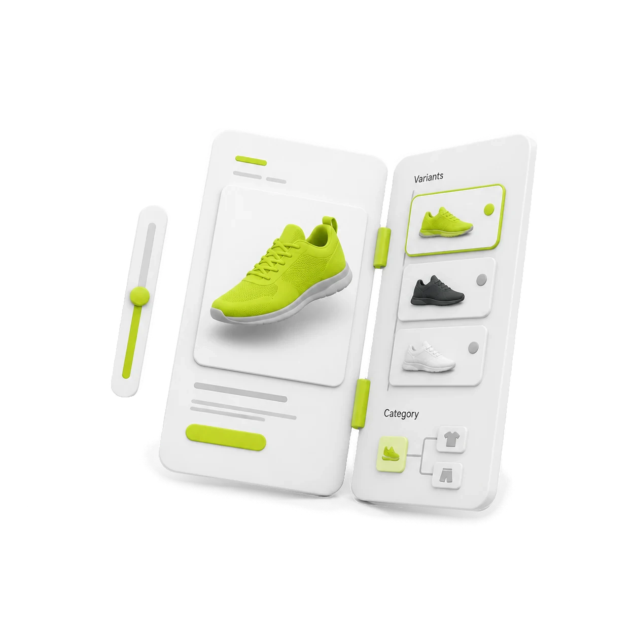 One product record revealing its variants, category and filter structure before storefront design