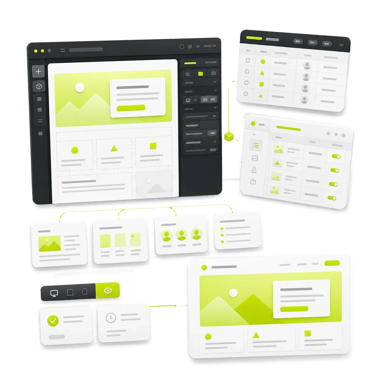 A visual website editor and structured CMS giving a client team control of site content