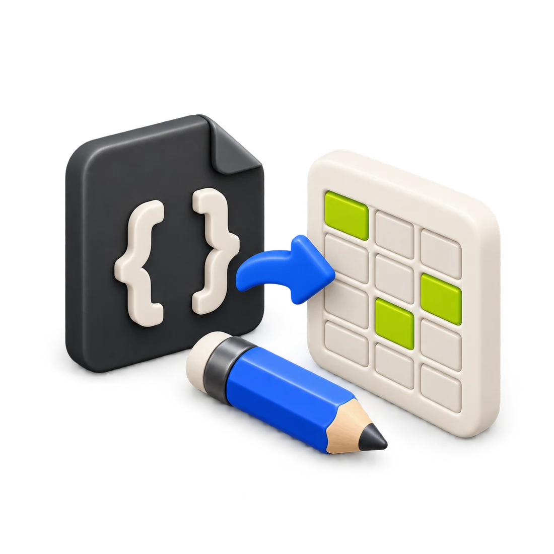 JSON to CSV converter planning illustration